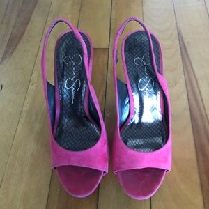 Jessica Simpson hot pink heels